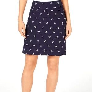 Charter Club Anchor-Print Pull-On Skort Mini skirt Attached shorts Golf Women 6P